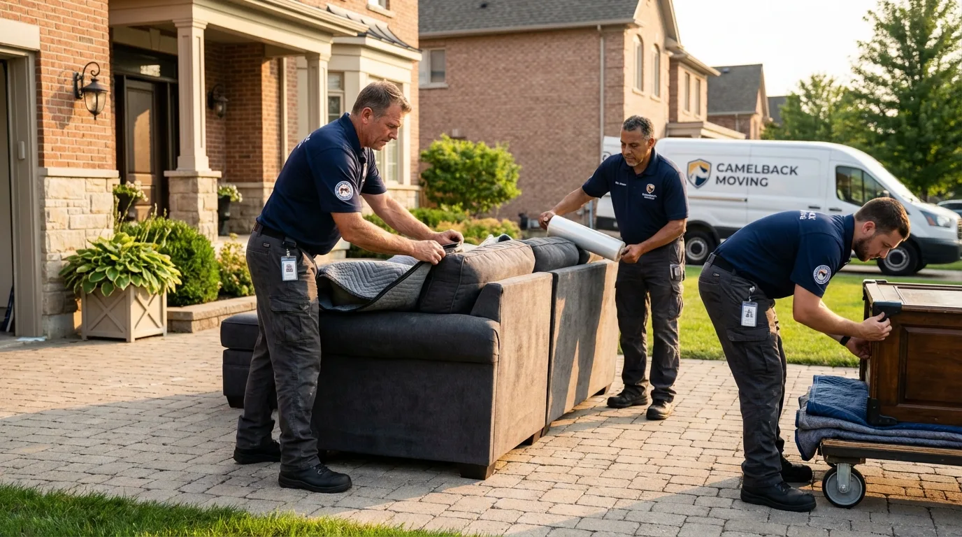 Large estate moving crew wrapping furniture in Chaffee, MO